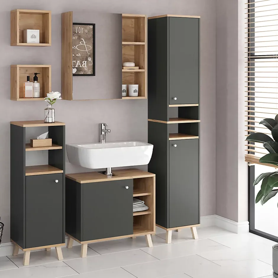 Vicco Armoire de toilette Anthracite 62x64cm