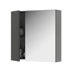 Vicco Armoire de toilette Anthracite 60x59.2cm Avec étagères et 1 porte miroir* Armoire De Toilette