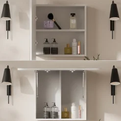 Vicco Armoire de toilette Blanc 70x50cm avec des étagères
