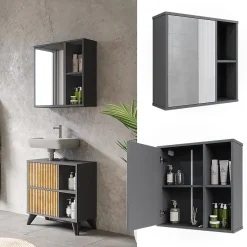 Vicco Armoire de toilette Anthracite 60x60cm