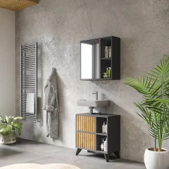 Vicco Armoire de toilette Anthracite 60x60cm
