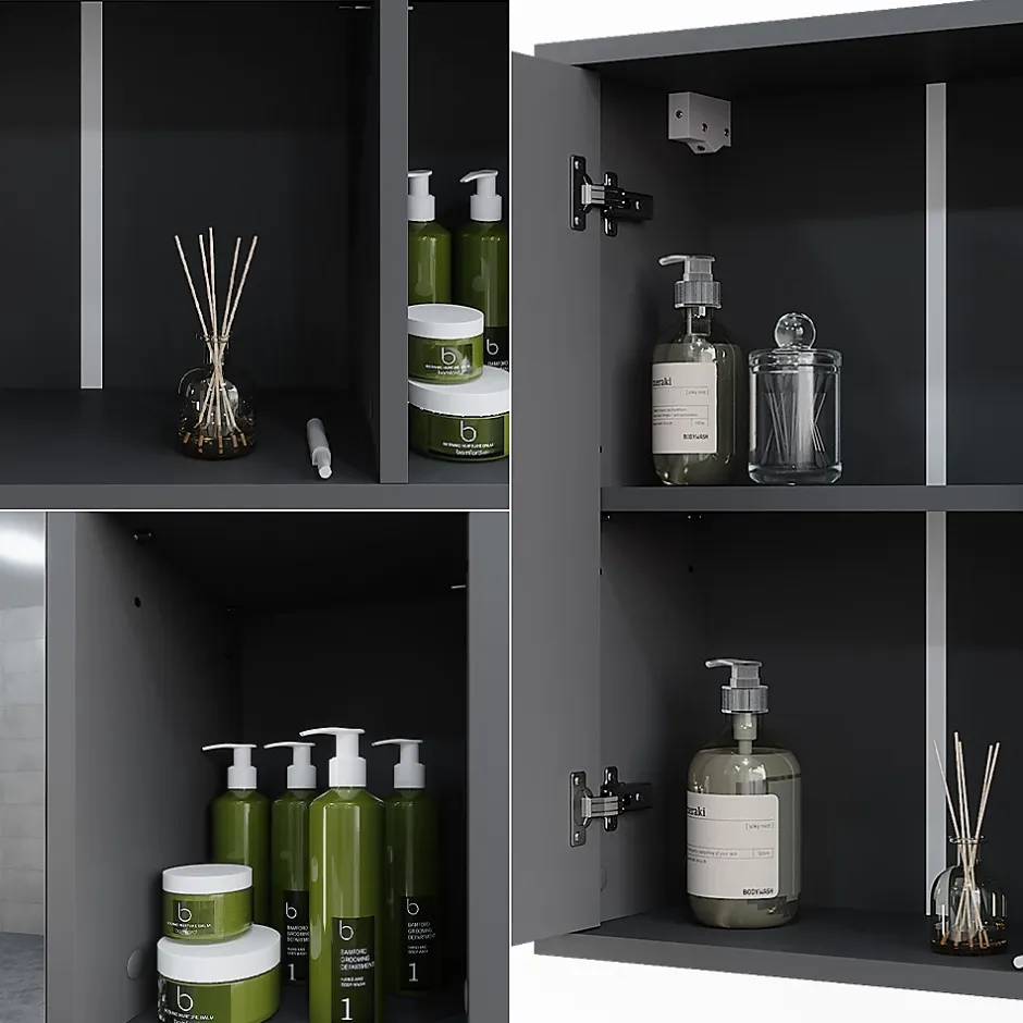 Vicco Armoire de toilette Anthracite 60x60cm