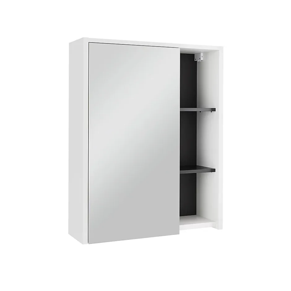 Vicco Armoire de toilette blanc/gris 60x75cm avec étagères ouvertes* Armoire De Toilette