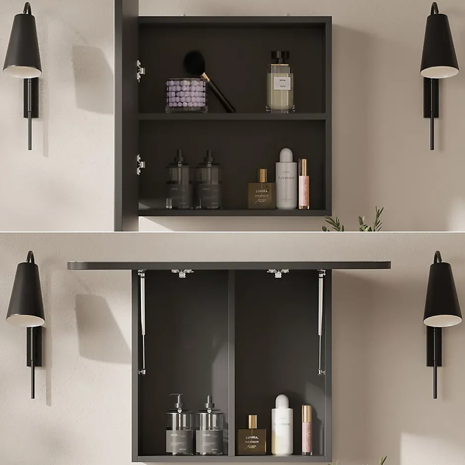 Vicco Armoire de toilette Anthracite 70x50cm avec des étagères