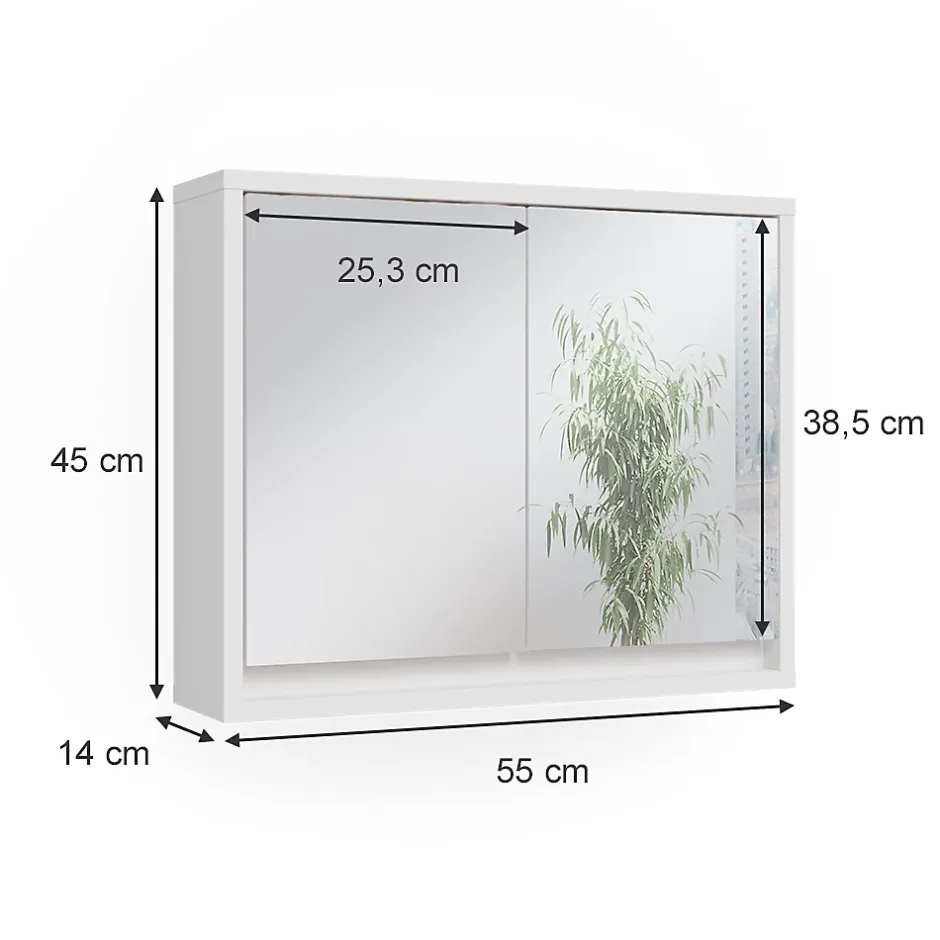 Vicco Armoire de toilette Blanc 55x45cm* Armoire De Toilette