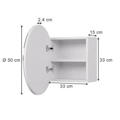 Vicco Armoire de toilette Blanc 50x50cm avec 2 compartiments