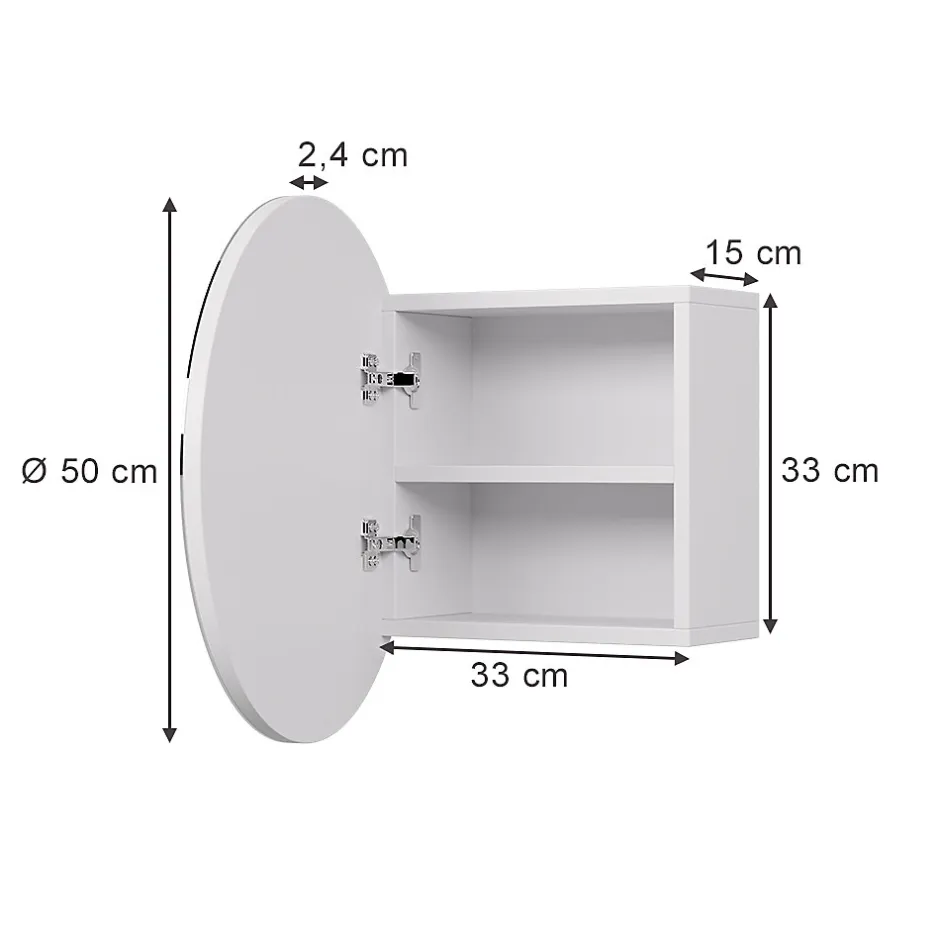 Vicco Armoire de toilette Blanc 50x50cm avec 2 compartiments