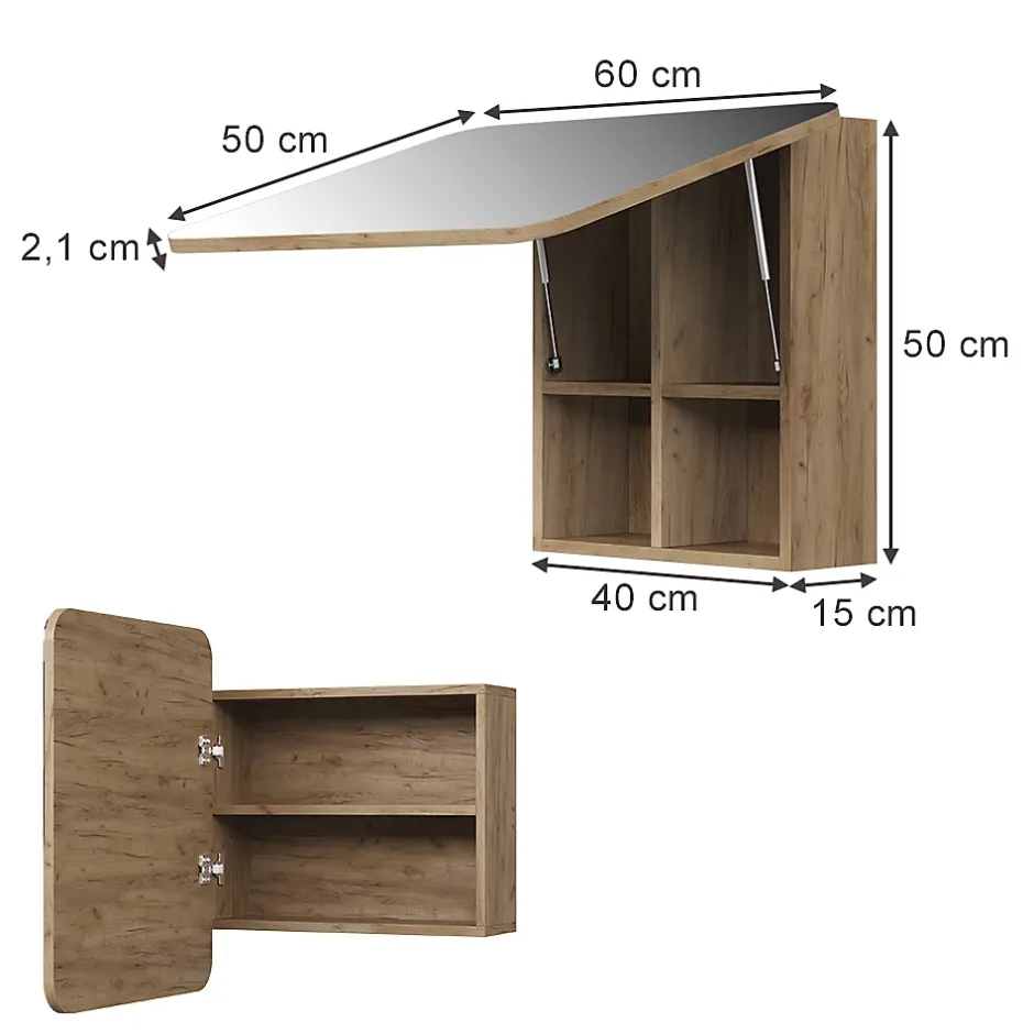 Vicco Armoire de toilette Chêne de force doré 60x50cm avec des étagères