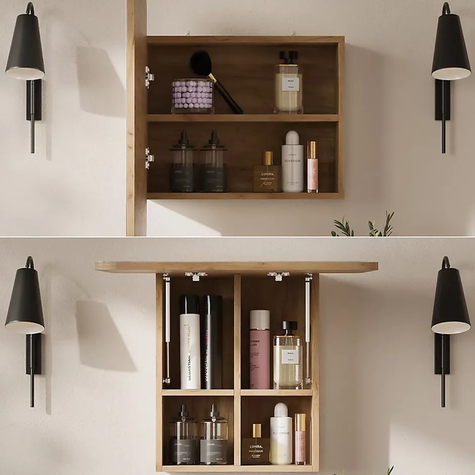 Vicco Armoire de toilette Chêne de force doré 60x50cm avec des étagères