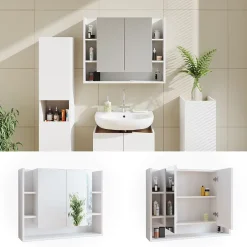 Vicco Armoire de toilette Blanc 80.2x64cm* Armoire De Toilette