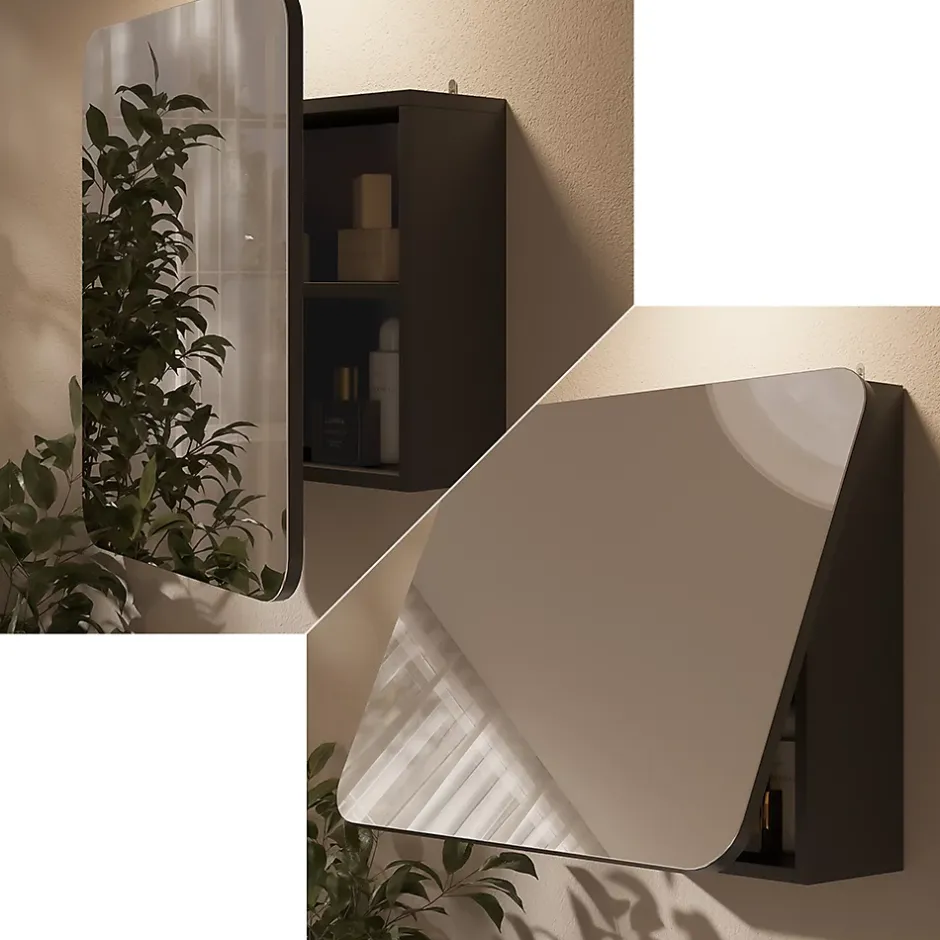 Vicco Armoire de toilette Anthracite 60x50cm avec des étagères