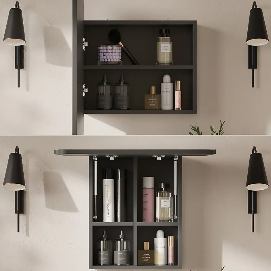 Vicco Armoire de toilette Anthracite 60x50cm avec des étagères
