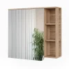 Vicco Armoire de toilette Sonoma/Bleu 80x75cm avec miroir