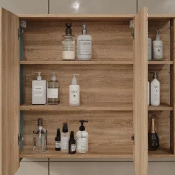 Vicco Armoire de toilette Sonoma/Bleu 80x75cm avec miroir