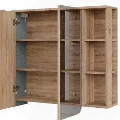 Vicco Armoire de toilette Sonoma/Bleu 80x75cm avec miroir