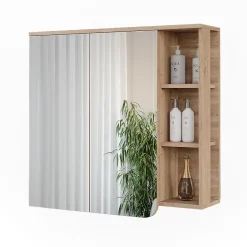 Vicco Armoire de toilette Sonoma/Bleu 80x75cm avec miroir