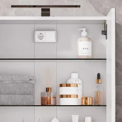 Vicco Armoire de toilette Blanc 60x60cm avec éclairage LED