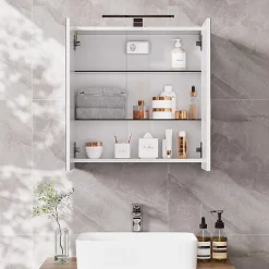 Vicco Armoire de toilette Blanc 60x60cm avec éclairage LED