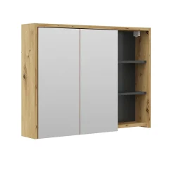 Vicco Armoire de toilette Chêne/Anthracite 100x75cm