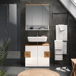 Vicco Armoire de toilette Blanc 70x77.5cm avec 3 portes