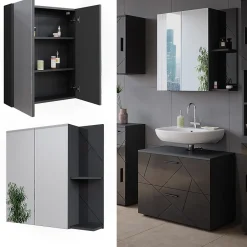 Vicco Armoire de toilette Anthracite Haute brillance 80x75cm* Armoire De Toilette