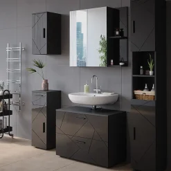 Vicco Armoire de toilette Anthracite Haute brillance 80x75cm* Armoire De Toilette