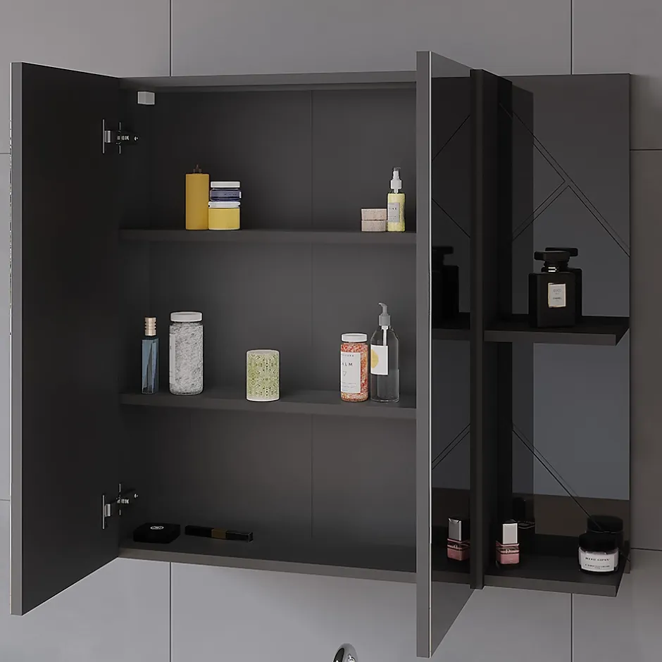 Vicco Armoire de toilette Anthracite Haute brillance 80x75cm* Armoire De Toilette