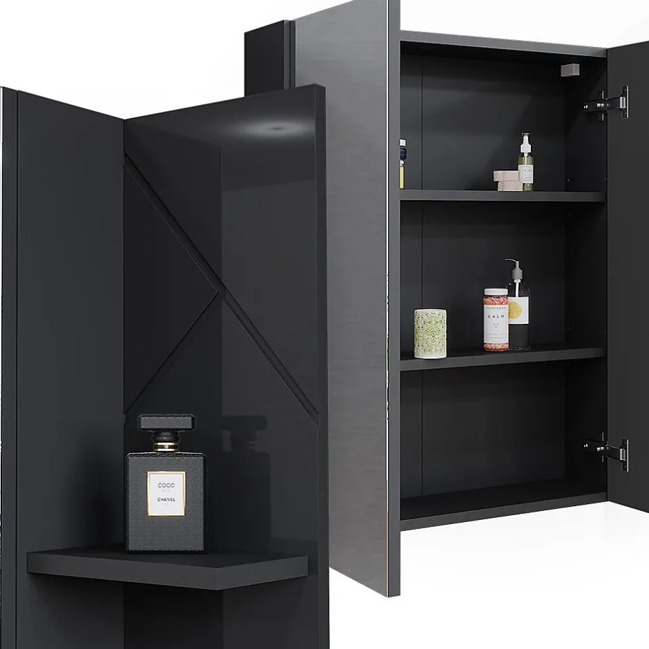 Vicco Armoire de toilette Anthracite Haute brillance 80x75cm* Armoire De Toilette