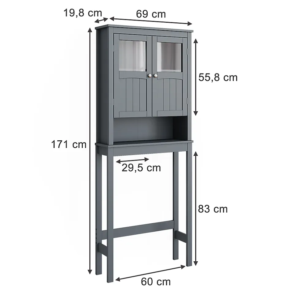 Vicco Armoire de toilette Gris 69x171cm