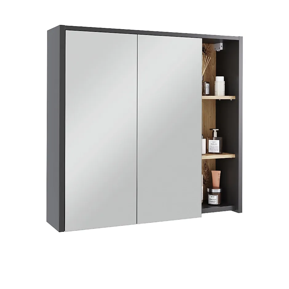 Vicco Armoire de toilette Gris/Artisan 80x75cm avec des étagères ouvertes* Armoire De Toilette