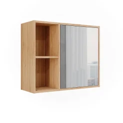 Vicco Armoire de toilette Bambou 54x44.5cm avec miroir