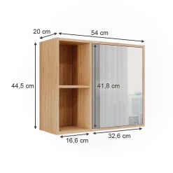 Vicco Armoire de toilette Bambou 54x44.5cm avec miroir