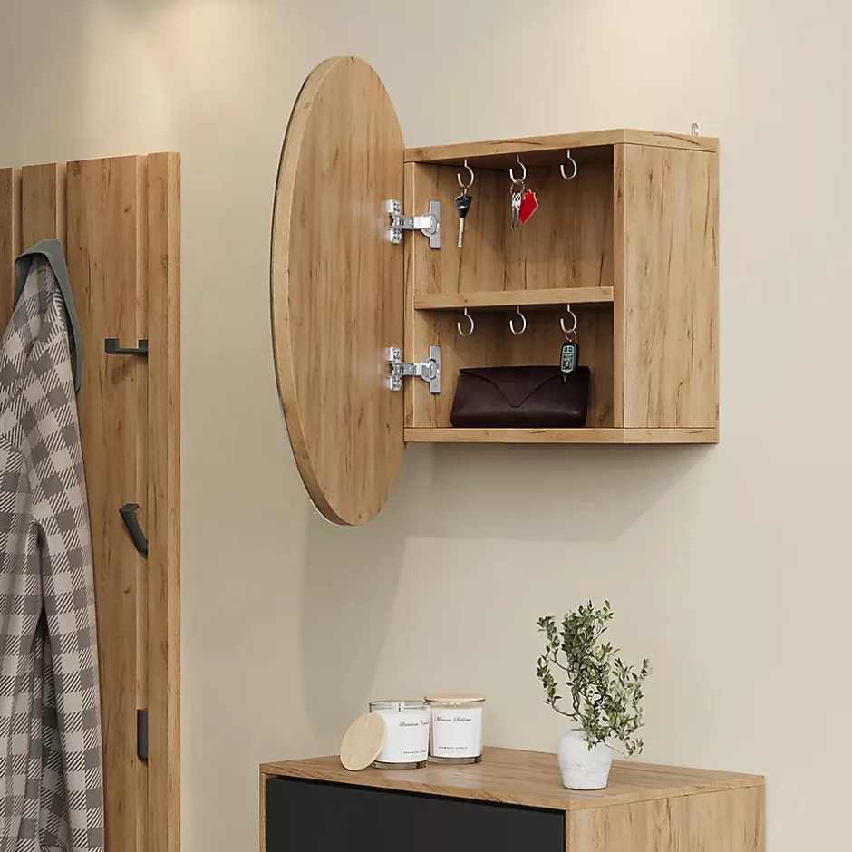 Vicco Armoire de toilette Chêne de force doré 50x50cm avec 2 compartiments