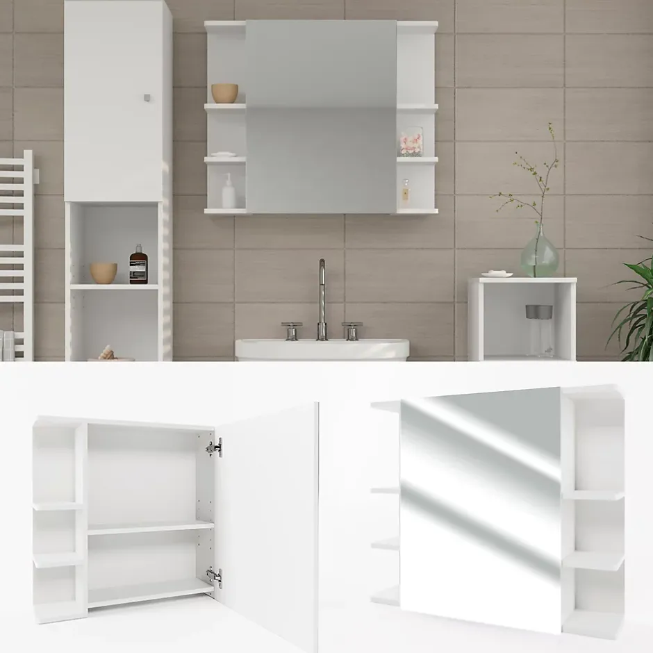 Vicco Armoire de toilette Blanc 79.6x64cm* Armoire De Toilette