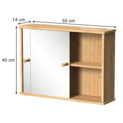 Vicco Armoire de toilette Bambou 55x40cm avec 2 portes coulissantes