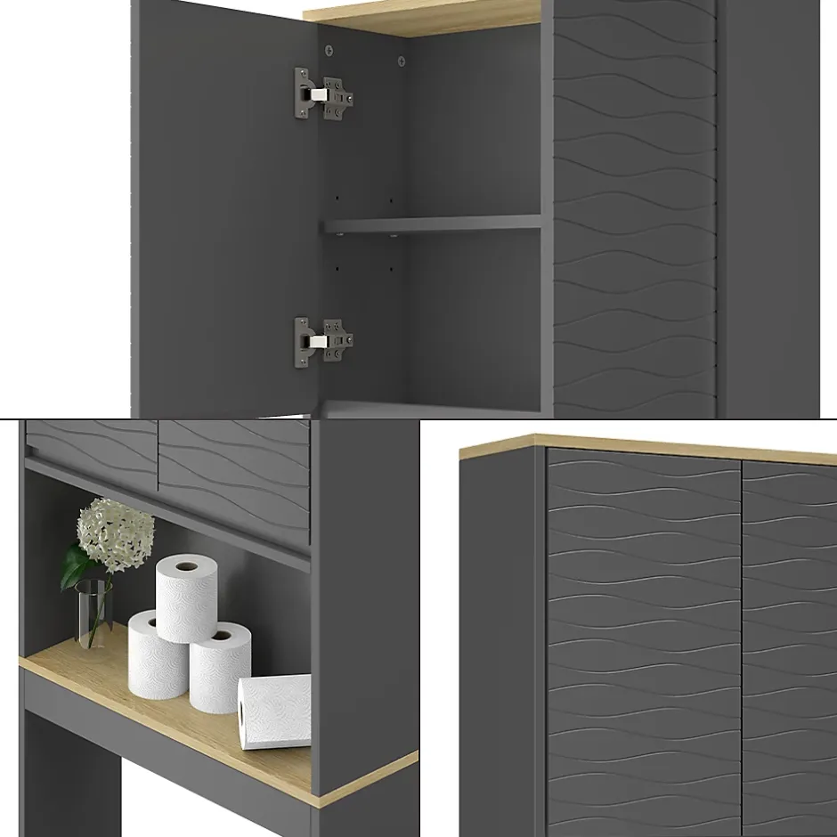 Vicco Armoire de toilette Anthracite 60x163cm* Meuble Wc