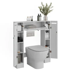 Vicco Armoire de toilette Blanc 89x99cm Distributeur de papier toilette à gauche et à droite