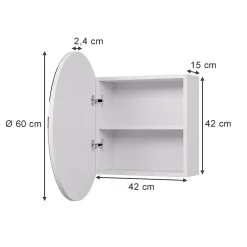 Vicco Armoire de toilette Blanc 60x60cm avec 2 compartiments