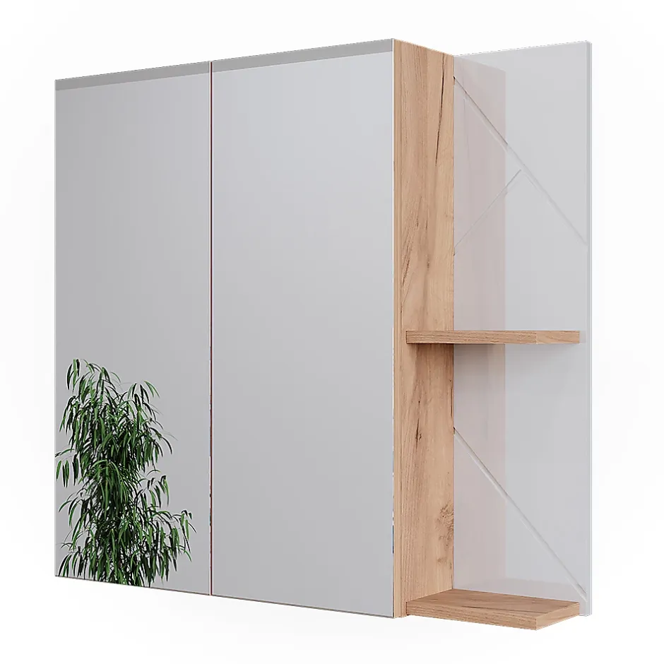 Vicco Armoire de toilette Chêne doré/blanc brillant 80x75cm* Armoire De Toilette