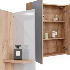 Vicco Armoire de toilette Chêne doré/blanc brillant 80x75cm* Armoire De Toilette