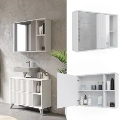 Vicco Armoire de toilette Blanc 80x60cm