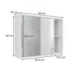 Vicco Armoire de toilette Blanc 80x60cm