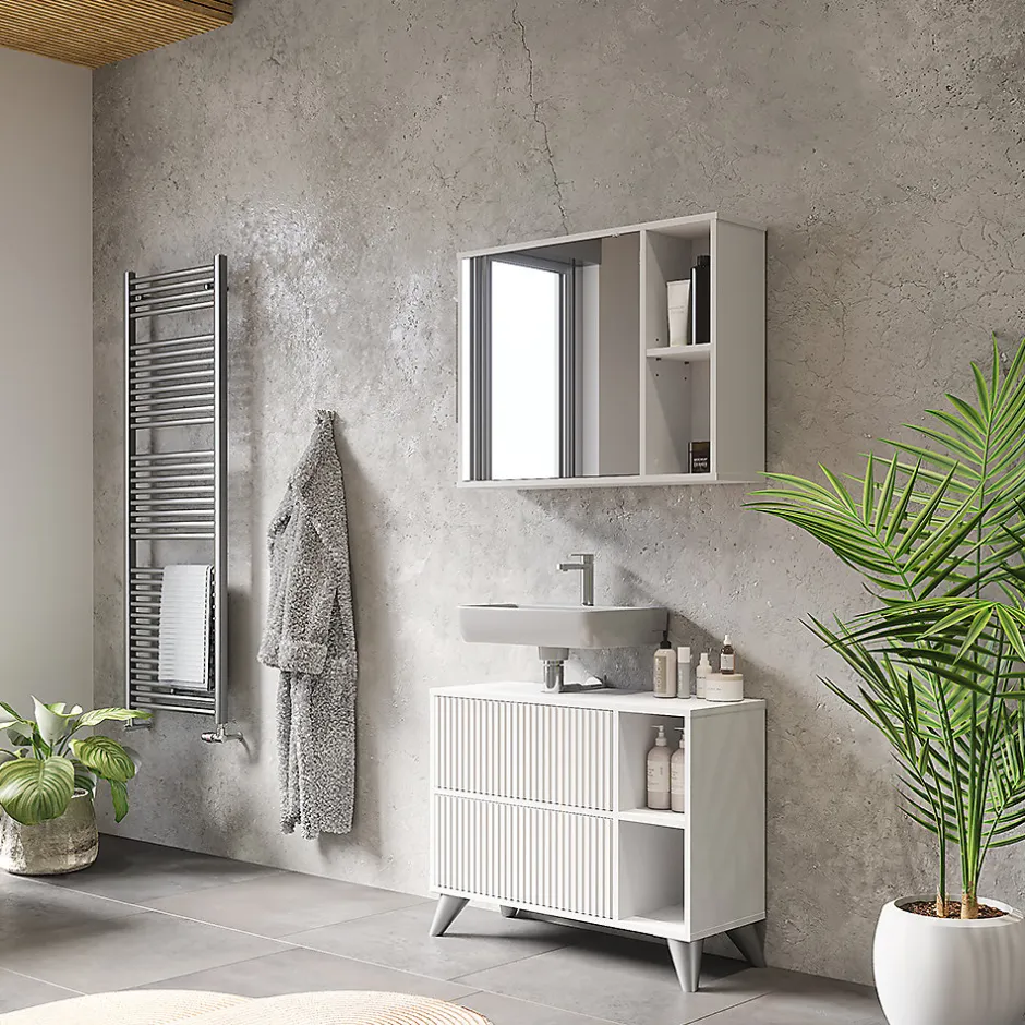 Vicco Armoire de toilette Blanc 80x60cm