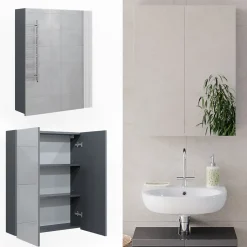 Vicco Armoire de toilette Anthracite 60x77cm