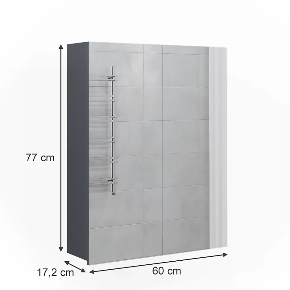 Vicco Armoire de toilette Anthracite 60x77cm