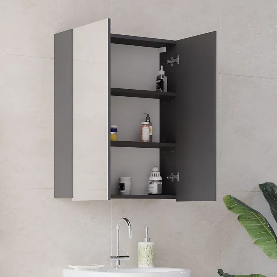 Vicco Armoire de toilette Anthracite 60x77cm