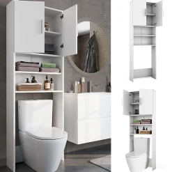 Vicco Armoire de toilette Blanc 64x190cm avec 2 portes