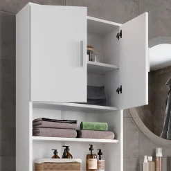 Vicco Armoire de toilette Blanc 64x190cm avec 2 portes