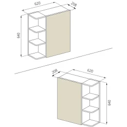 Vicco Armoire de toilette Oldstyle 62x64cm