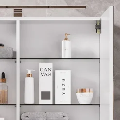 Vicco Armoire de toilette Blanc 80x60cm avec éclairage LED* Armoire De Toilette